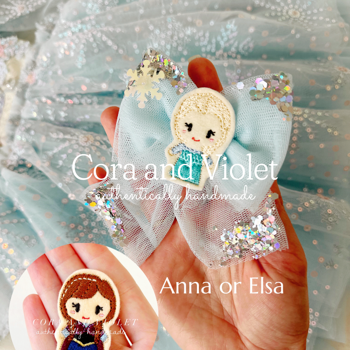 Disney Frozen Inspired Bow Disney Frozen Elsa Icy Elegance Hair Bow – Super Smalls main image 2