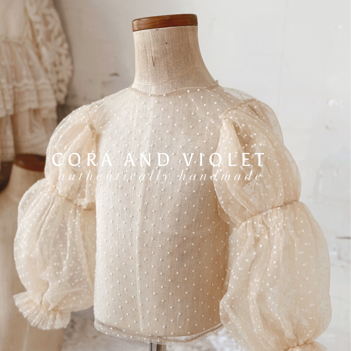 Ester Sheer Polka Dot Layering Top – Peach Nude Bridal Tulle