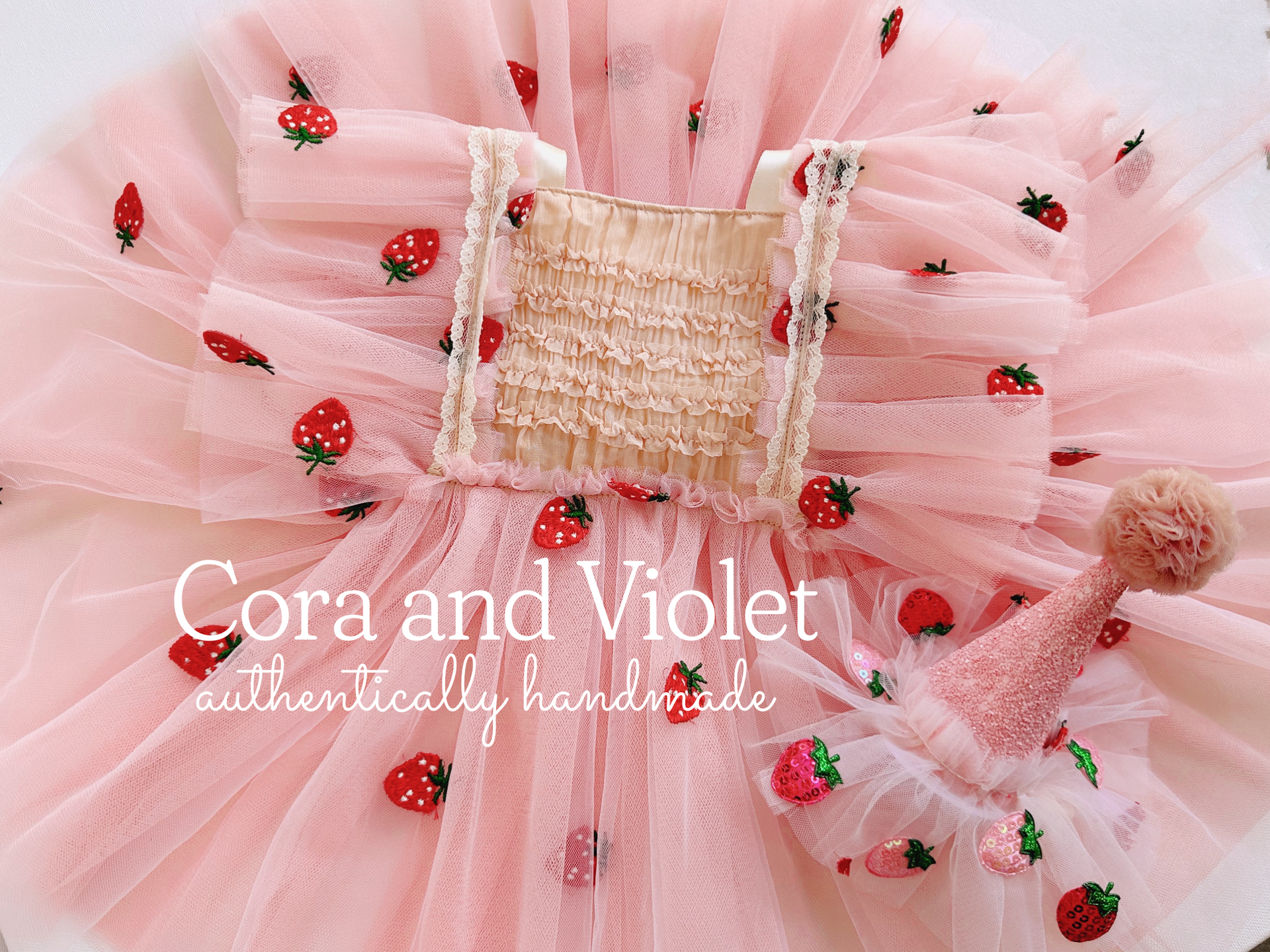 Berry party hat 1st Birthday – Cora and Violet