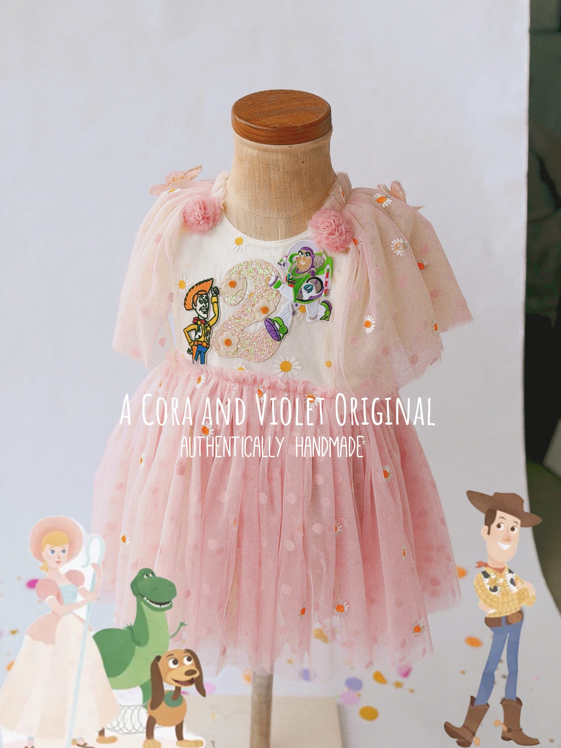 blue dress for baby girl Maison-Crafted Bespoke Pink Mouse Birthday Baby Gown