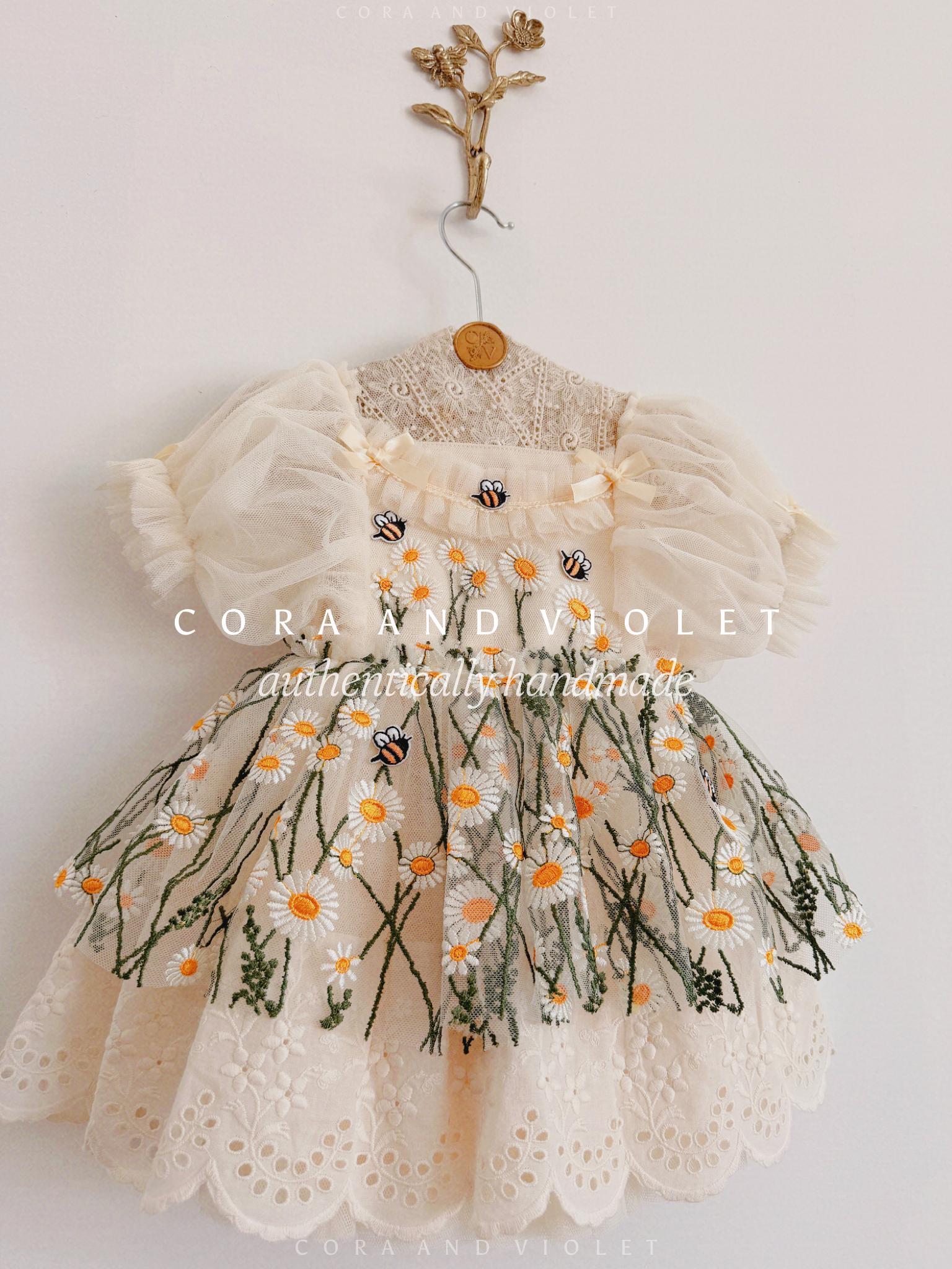 bee embroidered dress Honey Bee Dress | Occasion Dress in Sizes XXS6X