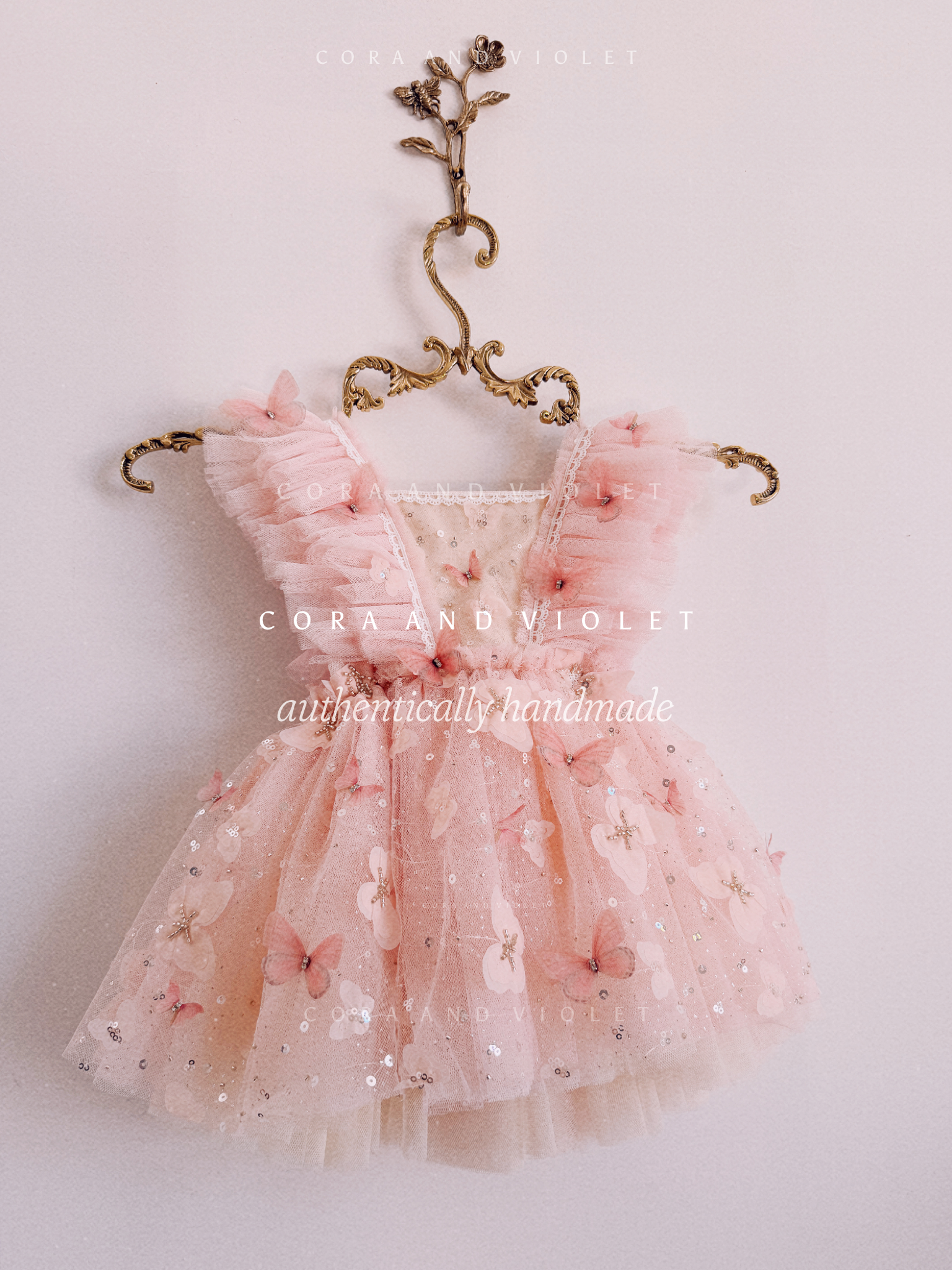 baby girl first birthday dress Mila | 3D Pink Butterfly Satin Bridesmaid Dress Prom My Actual Bust is:50